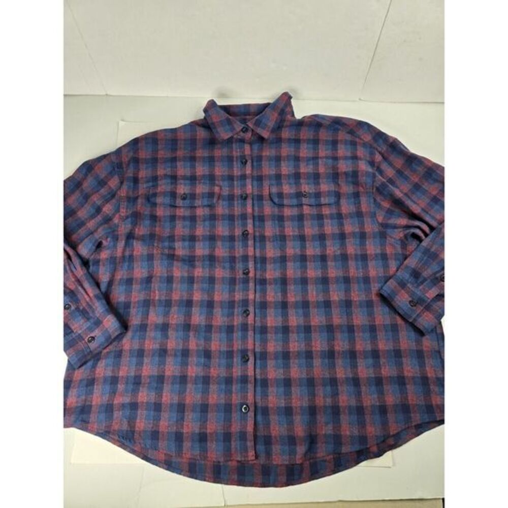 Lee Women's All Purpose Plaid Classic Button Up Long Sleeve Shirt XL